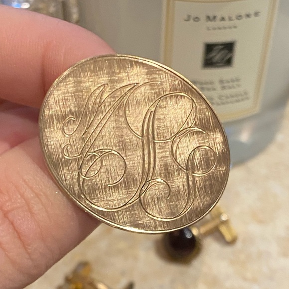 Vintage 12K gold filled estate sale Monogramed brooch pin - Picture 1 of 6